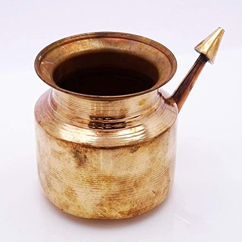 Traveller's Traditional Neti Lota Ramjhara Prayer Kalash Pure Copper - Nose Cleaner For Nasal Congestion- Tool Kit For Home #TOP5
