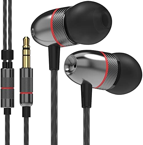 Betron ELR50 in Ear Headphones Earphones Wired with Noise Isolating Earbuds Tangle Free Cord Lightweight Carry Case Soft Ear Buds 3.5mm Plug, Black