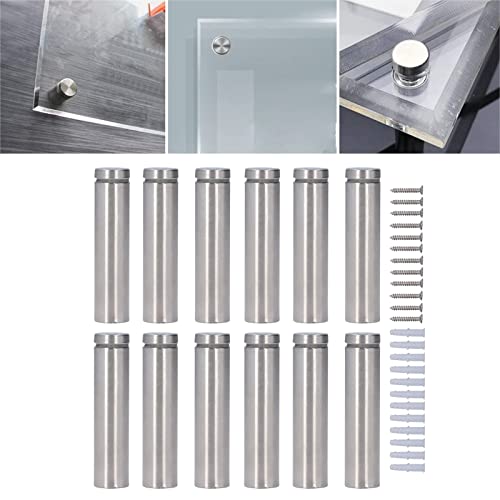 Image of Stainless Steel Standoff Screws Advertising Screws Kit Mounting Hardware for Hanging Acrylic Picture Frame 12 Set 19x80mm