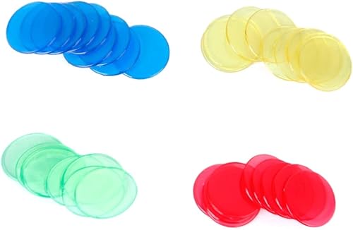 ERINGOGO 20 unids Suministros Añadir Color Contando Chips Transparente Accesorios Matemáticas Juego de Bingo Color Fichas de Poker Accesorios