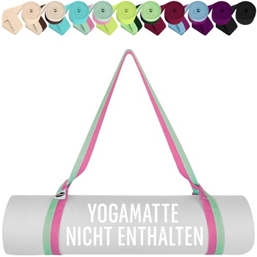 TECEUM Premium Yogamatte Tragegurt – Extra Weich & Dick aus Baumwolle – Hautfreundlich & Rutschfest – Verstellbarer Mattenhalter Yoga Mat Strap für Alle Matten [Matte nicht enthalten]