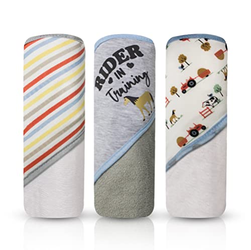 Image of MODERN BABY 3 Pack Hooded Baby Bath Towel Set for Newborns Infants & Toddlers, Boys & Girls Baby Hooded Towels