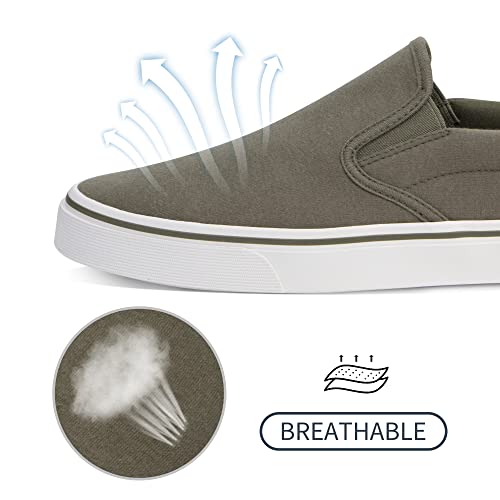 Tober Men's Caual Slip On Shoes Black Canvas Walking Shoes Loafers Laceless Fashion Sneaker With Memory Foam Insole/Durable Rubber/Soft Material #TOP2