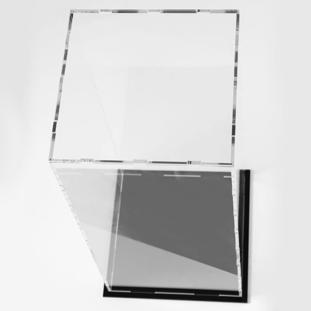 Teca in acrilico Trasparente per Modellismo e Esposizioni Smontabile con Base Nera (20x20x46)