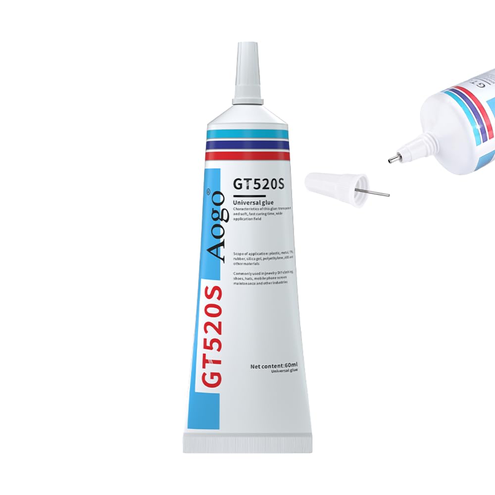 Super Glue - 60ML Adhesive Glue for Shoes Leather Ceramic Plastic Glass Metal Wood Aquarium Repair, Waterproof Glue & Instant Bond Cyanoacrylate Glue for Crafts Rubber Pottery Models