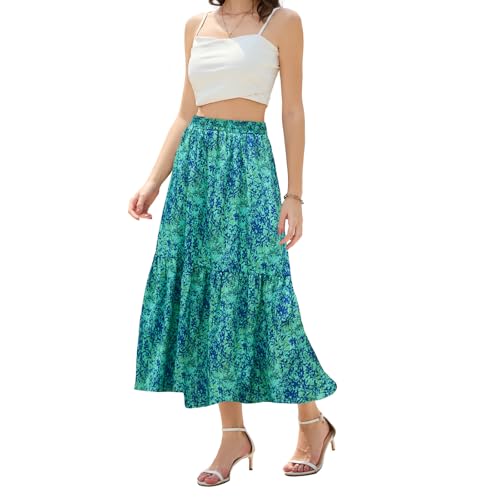 Maxi Skirts for Women with Pockets Long Midi Length Casual Skirt for Holiday