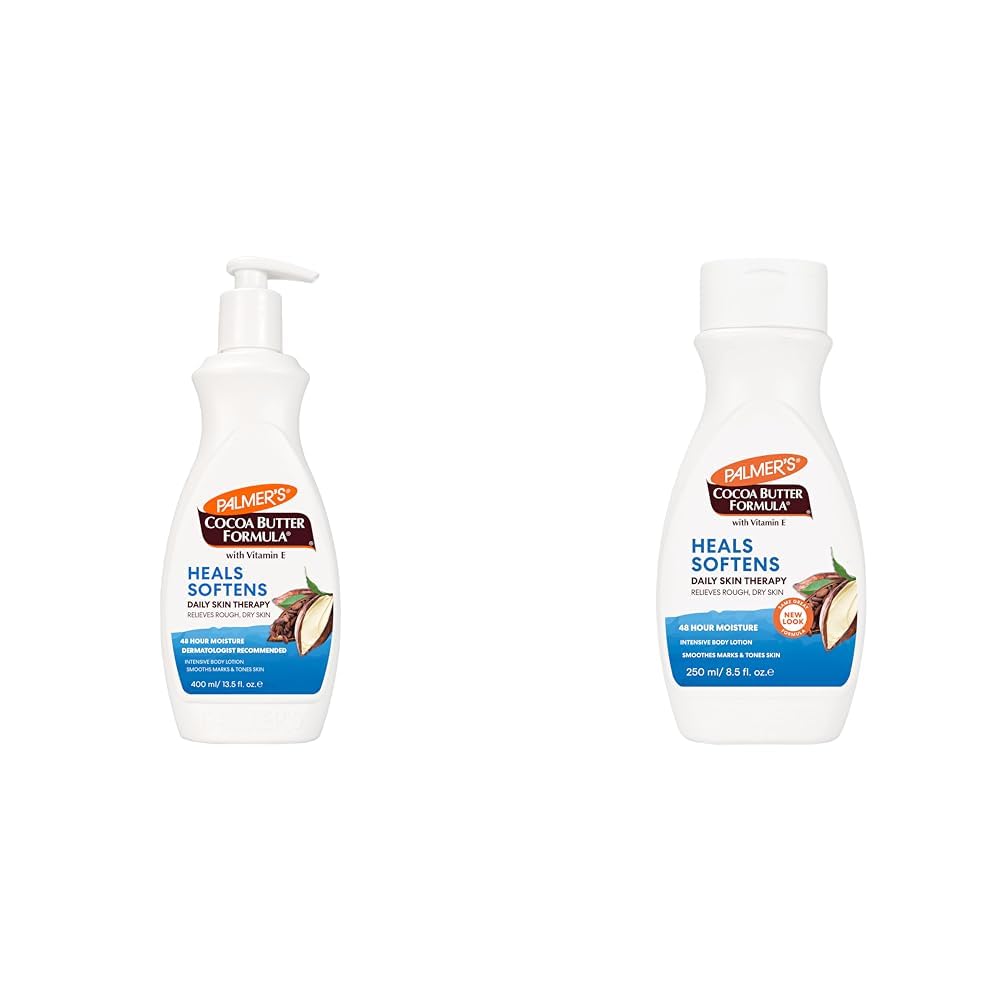 Palmer'sCocoa Butter Daily Body Lotion for Dry Skin Pump Bottle 13.5 Oz & Flip Cap 8.5 Oz