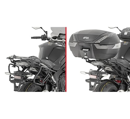 Baúl Givi E300NT2B Monolock negro maleta trasera con soporte para Yamaha MT-10 2