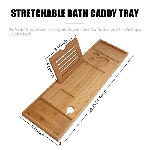 Plateau de baignoire extensible support livre vin tablette | Étagère meuble de salle de bain