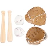 SHINEOFI 2 Sets Miniature Baseball Bats Gloves Kit Simulation Baseball Model Toys Mini Sports Bas...