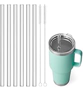 Snowfall 6 Pcs Reusable Straws for YETI 25 oz, 26 oz, 35 oz Straw Mug, Clear Drinking Straws for ...