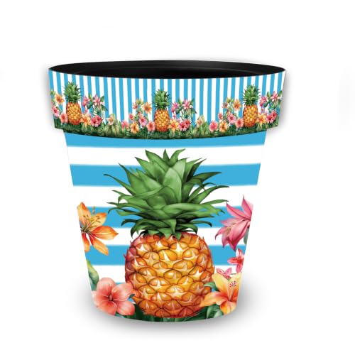 Briarwood Lane Spring Planter 11.75 x 11 x 11 Pineapple and Stripes Medium