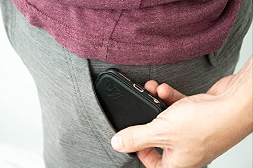 DefenderShield EMF Protection & 5G Anti Radiation iPhone 14 SlimFlip Case - RFID Blocking EMF Shield Slim Wallet Case Black