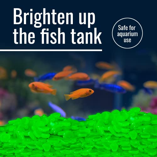 Graham Products 190 Pieces Glow In The Dark Rocks | Indoor & Outdoor Use - Garden, Fish Tank Pebbles, Planter, Walkway, Driveway Decoration & More | For Kids Aged 6 & Up | Powered By Sunlight - Green #TOP4