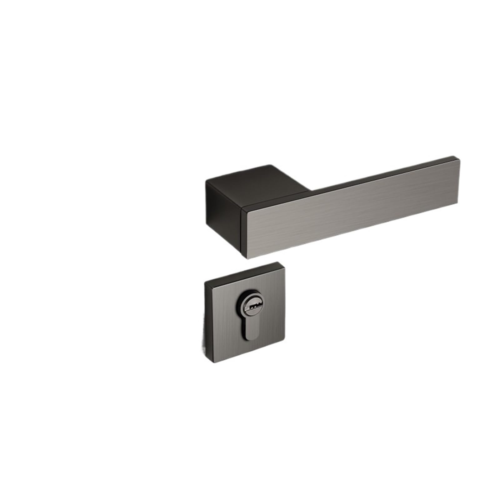 Ekologiczny włoski minimalistyczny nowoczesny drewniany zamek do drzwi kryty cichy magnetyczny do sypialni prosty uchwyt (C szary magnes 35-50 mm bez klucza)