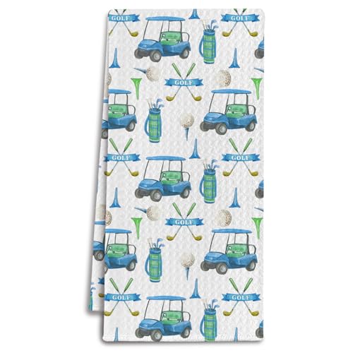 IRTAGANNY Golfer Gifts Kitchen Towels, Golf Lover Gifts for Women Men Dish Tea Towels for Kitchen Decor, Golfing Gift Decorative Hand Towel for Bathroom, 16x24 Inches