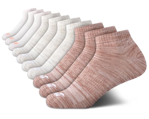 Avia Women's Quarter Socks - 10 Pack Moisture Wicking Performance Cushioned Athletic Socks for Running, Sport, and Hiking