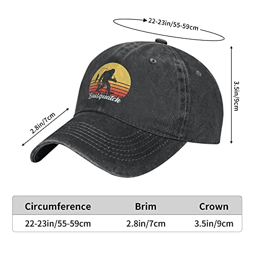 Funny Bigfoot Sasquatch Gifts For Men Women, Bigfoot Fishing Hat, Adjustable Washed Cotton Denim Baseball Cap For Man, Woman, Brother, Sister, Friends, Wife, Husband #TOP1