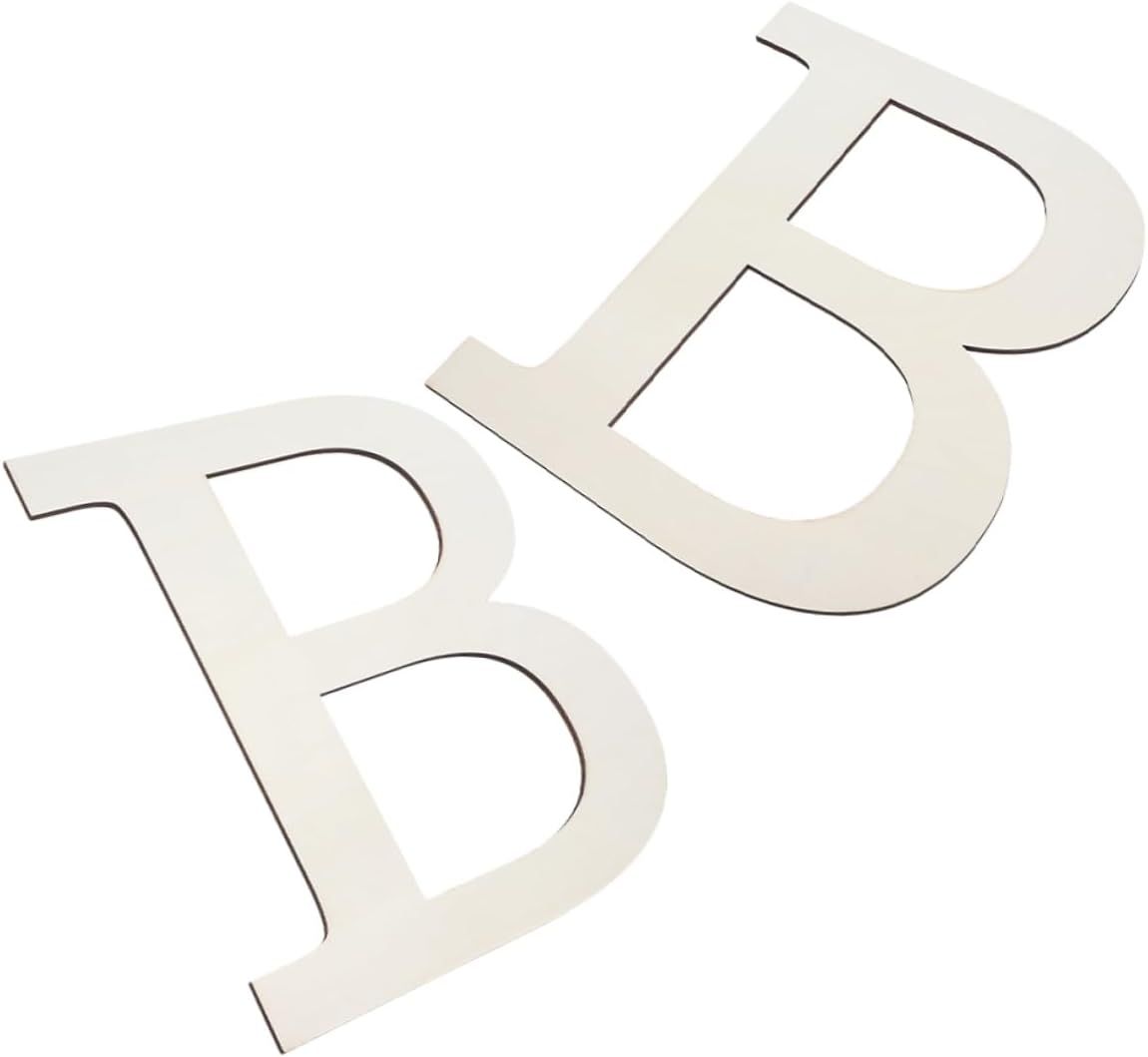2pcs Large Unfinished Wooden Letter b for Crafting Paintable Alphabet Wall Decor for Boy Girl Room and Home Decoration