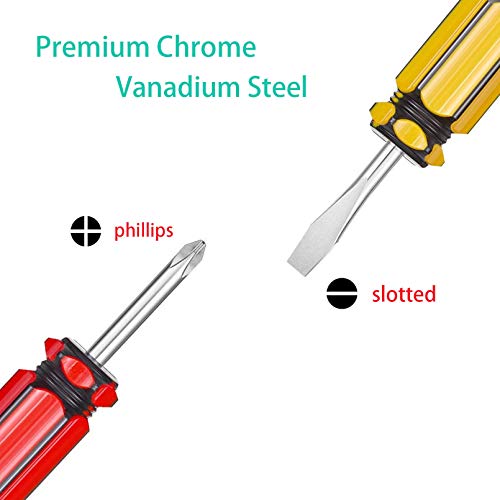 Buspoll Short Screwdriver Set Two-Color Small Handle Stubby Screwdriver Phillips Screwdriver And Flat Head Screwdriver #TOP4