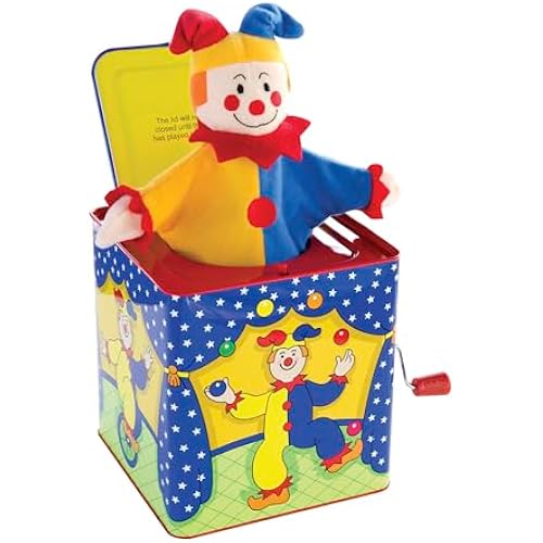 Schylling Jester Jack in the Box - Classic Children's Musical Toy - Colorful and Durable Tin Box with Silly Jester Plush - Age 18 months and Up