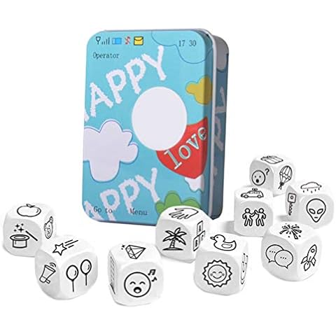 Story Dice Storytelling Board Game, Dice Board Games for Kids Education Funny Cubes Boxed Story Dice Games for Playing Learning Story Dice Game Cover
