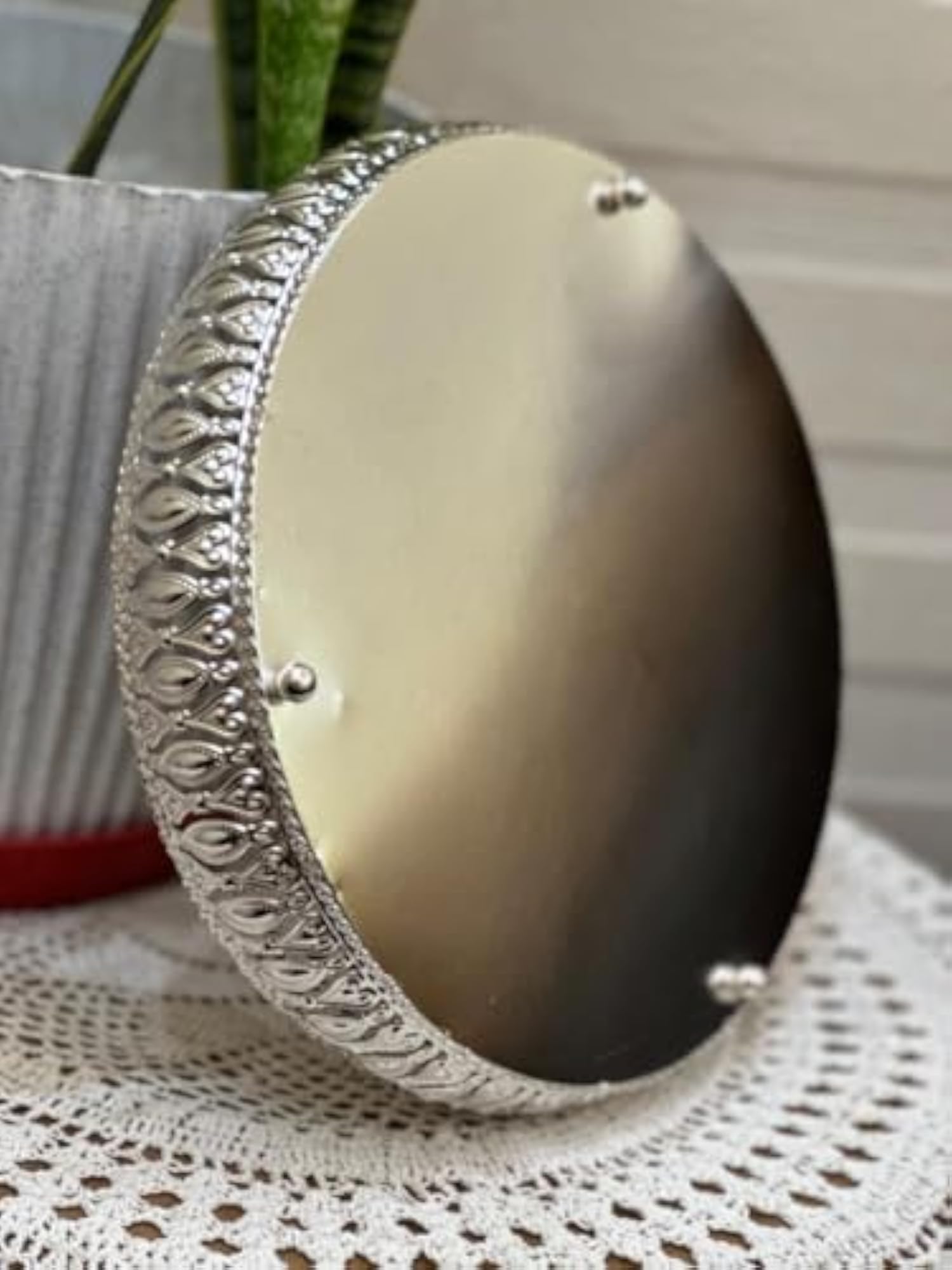 German Silver Serving Tray, 12 Inch