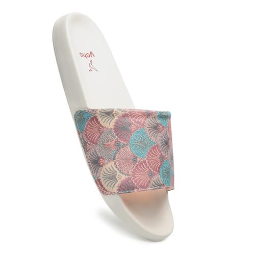 Image of YOHO Tropica Printed Comfortable Women Slides | Stylish Rainy Footwear & Waterproof Monsoon Sandals | Soft Inner Lining On Strap