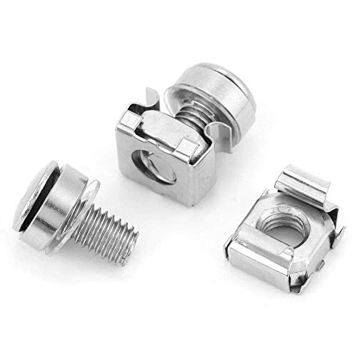 20pcs Bulloni a vite per parti di fissaggio dadi montaggio a dado a gabbia Viti a rack per armadietto di rete Kit assortimento per mensole server di montaggio M5 M6 * 16/20(M5*16)