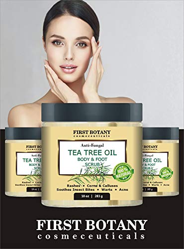 First Botany 100% Natural Tea Tree Oil Body & Foot Scrub with Salt - Best for Acne, Dandruff and Warts, Corns, Calluses, Athlete foot, Jock Itch & Body Odor - Thumbnail 7