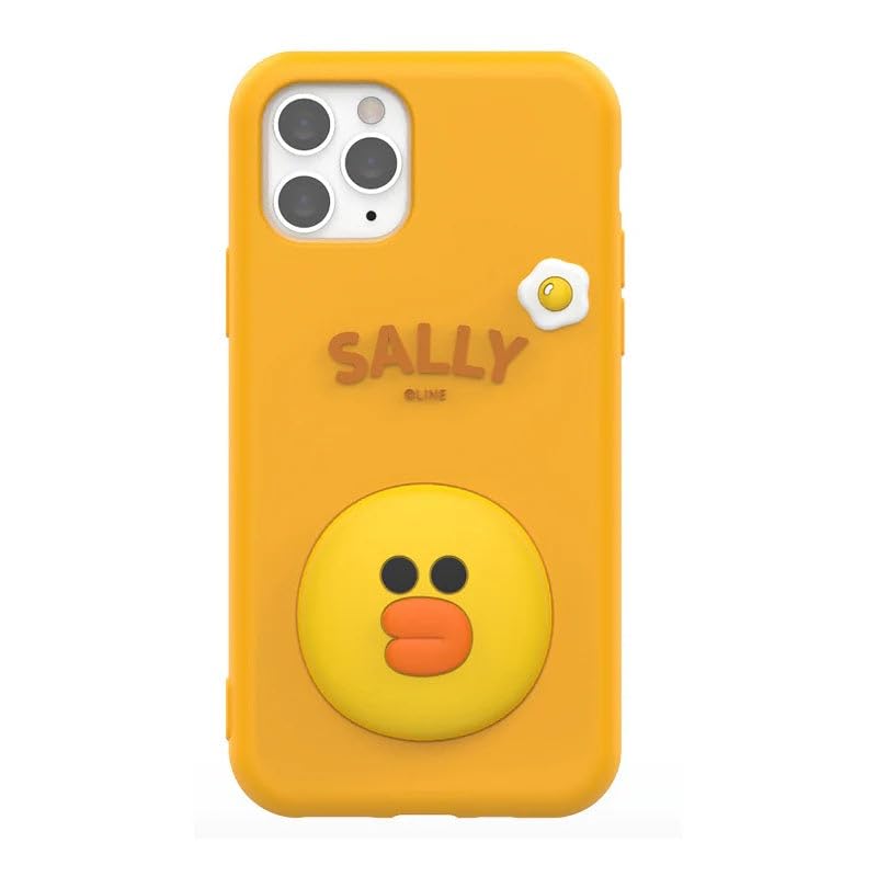 Image of COVERLY for iPhone 15 Pro Max 3D Line Friends Sally Cartoon Case,Premium Silicone Case Yellow Candy with Phone Holder Cool Full Protective Cute Kawaii Aesthetic Cover for Apple iPhone 15 Pro Max