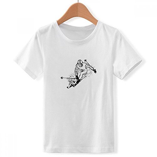 T-shirt ski noir avec illustration multicolore pour garçon ample 3XL