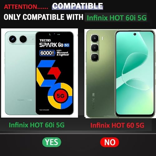 Image of COVERBLACK Flexible Rubber Case Back Cover Compatible for Infinix X6730 / HOT 60i 5G - Transparent