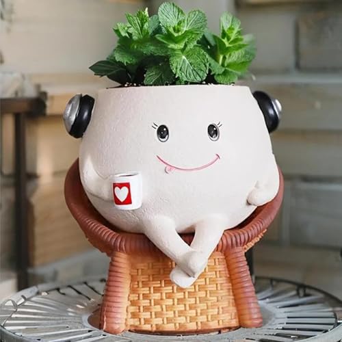 Cache-pot succulente assis résine pour embellir un bureau vide ou balcon ombragé - 5