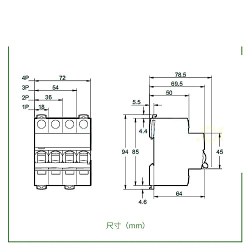 Interrupteur d'air triphasé LS8 3P C40A pour tableau domestique - 3