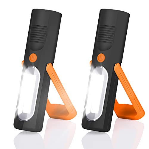 Lámpara de trabajo LED para taller, portátil, recargable, lámpara de taller, lámpara con gancho y base magnética, adecuada para reparación de coches, garaje, camping, emergencia Cover