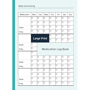 Large Print Medication Log Book: 52 Week Daily / Weekly Medicine Diary / Tracker | Big Format / Size