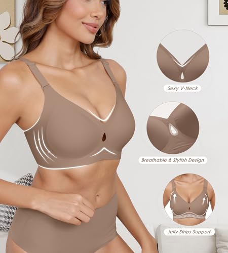 Image of DEANGELMON Bras for Women No Underwire Wireless Push Up Bras - Seamless Full Coverage Bralettes Comfortable Everyday Bra