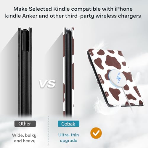Image of CoBak Stand Case for 7 inch Kindle Paperwhite 12th Gen 2024 and Kindle Colorsoft with Hand Strap - Compatible with iPhone MagSafe, for Samsung /Belkin /Anker Wireless Charging Pads, Durable, Auto Sleep Wake