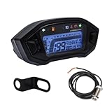 Velocímetro Digital Velocímetro Digital Universal Motocicleta para, Retroiluminación para Vehículos De Motor 2 A 4 Cilindros, Odómetro con Ajuste 7 Colores