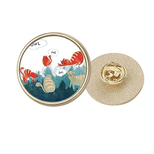 Broche chouette en métal doré taille M pour la protection des animaux