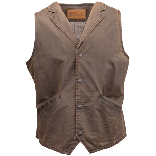 Outback Trading Company Men's Arkansas 2835 Casual Western Outdoor Vintage Canyonland Vest with Snaps & Concealment Pocket