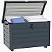 Outsunny Gartenbox, Aufbewahrungsbox mit Rollen, Aufbewahrungskiste mit Schloss, Griff, Gartentruhe für Balkon, Terrasse 100 x 62 x 65 cm, Dunkelgrau