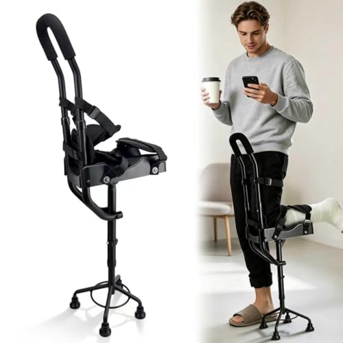 Hands Free Knee Crutch – Universal for Left & Right Feet, Adjustable Knee Crutches for Adults, Peg Leg Crutch for Injured Foot, for Adults for Foot Surgery