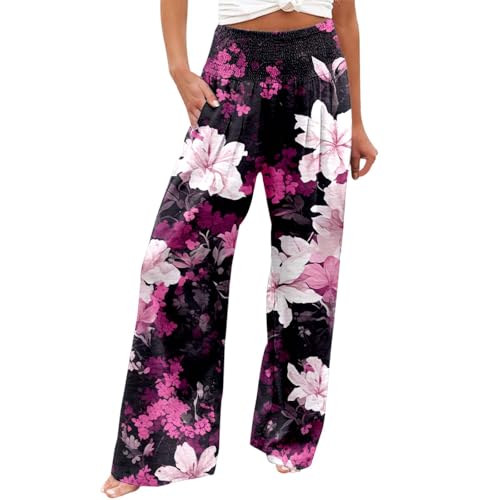 Pantalon leger femme ete avec ceinture et poche coupe fluide