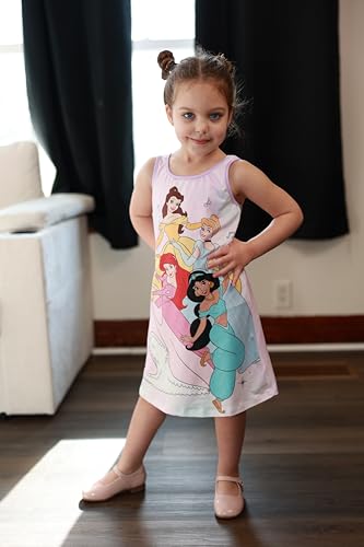 Image of Disney Stitch Princess Frozen Elsa Minnie Mouse Girls Tank Dress Sleeveless A-Line Sundress Summer Beach Clothes 2-9 Years