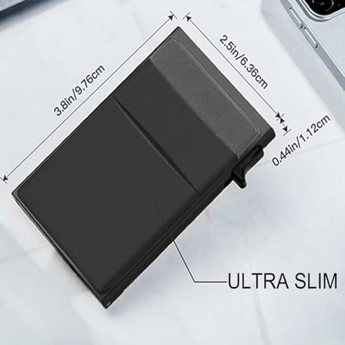 Men's RFID wallet, slim pop-up card holder, minimalist smart wallet, front pocket, compact metal credit card holder, men's gift (EDC box)2