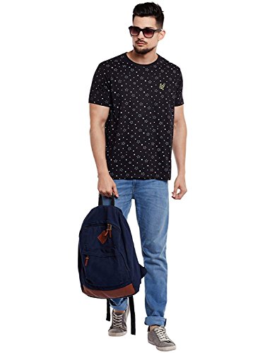 Image of VIMAL JONNEY Men's Classic Fit T-Shirts (TEE-PRINT-NO.1-01-BLK-M Black Medium)