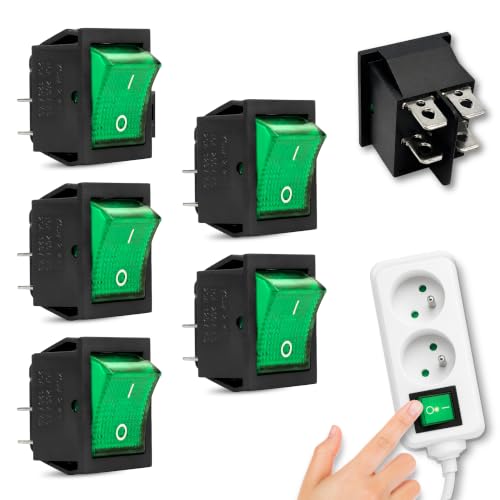 Interruptor Basculante DPST ON/OFF 4 pin, 5 Unidades
