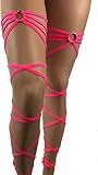 Garters Leg Wraps Rave Leg Wraps Thigh Wraps Hot Pink Gartinis Rave Outfits Club Style Women's Intimates Rave Fashion Garter Club wear Rave Girl